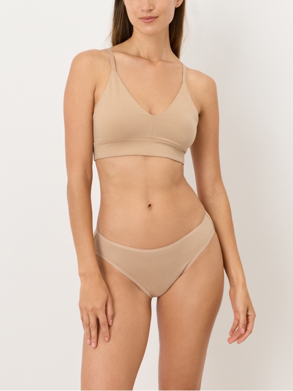 NEW Pact organic Cotton Bikini Briefs (2) bride / beige small